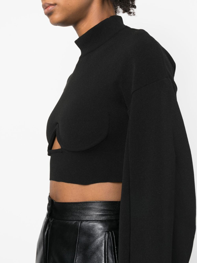 Shop Alessandro Vigilante Underwire Cut-out Cropped Top In Schwarz