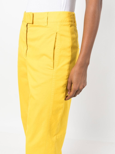 Alberto Biani Wide-leg Cropped Trousers In Gelb