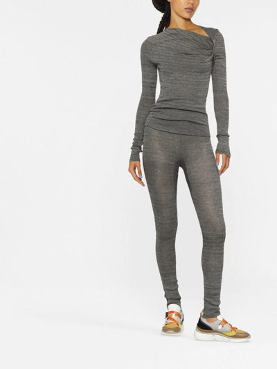 Isabel Marant Étoile Ruched-neck Knitted Top In Grau