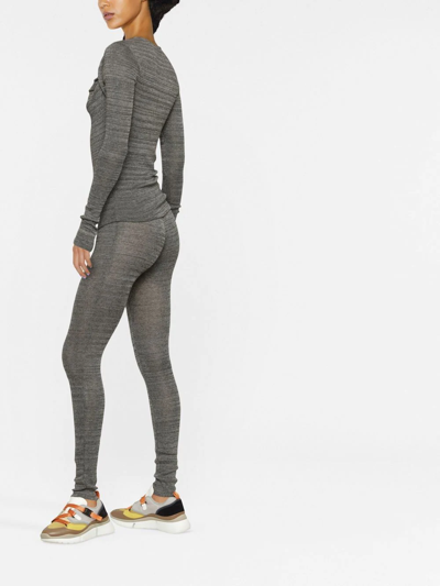 Isabel Marant Étoile Ruched-neck Knitted Top In Grau