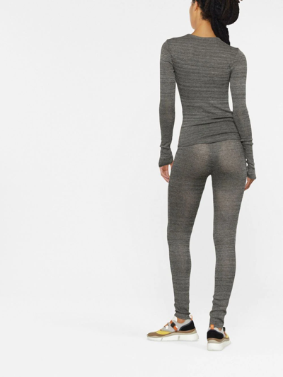 Isabel Marant Étoile Ruched-neck Knitted Top In Grau