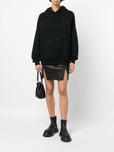Shop Rick Owens Side-slit Leather Miniskirt In Schwarz