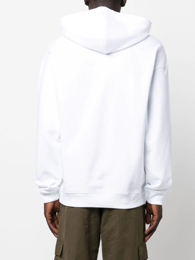 Moschino Logo-print Cotton Hoodie In White