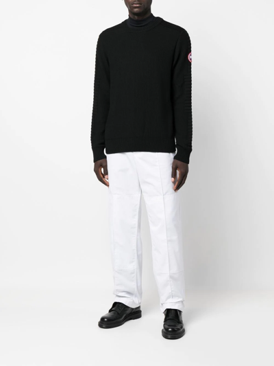 Shop Canada Goose Logo Crew-neck Jumper In Schwarz