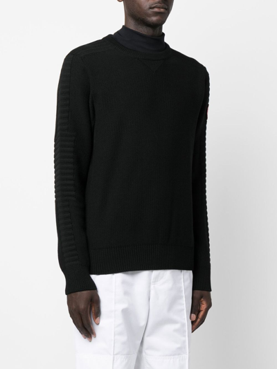 Shop Canada Goose Logo Crew-neck Jumper In Schwarz