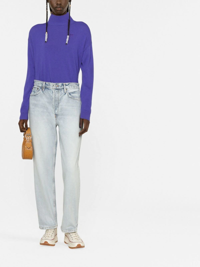 Re/done Easy Straight Crop In Blau