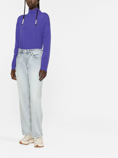 Re/done Easy Straight Crop In Blau