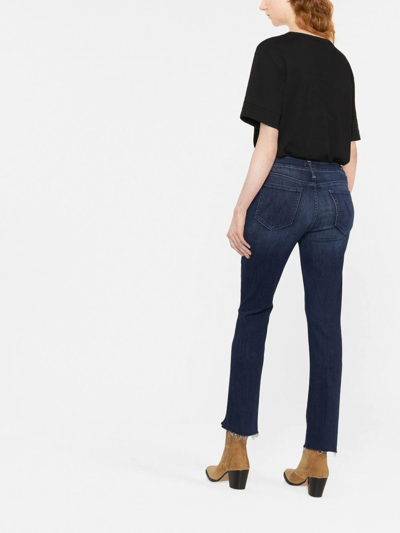 Shop Mother Raw-cut Skinny Jeans In Blau