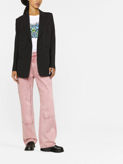 Dsquared2 Double-breasted Virgin-wool Blazer In Black