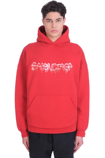Balenciaga Sweatshirt In Red Cotton