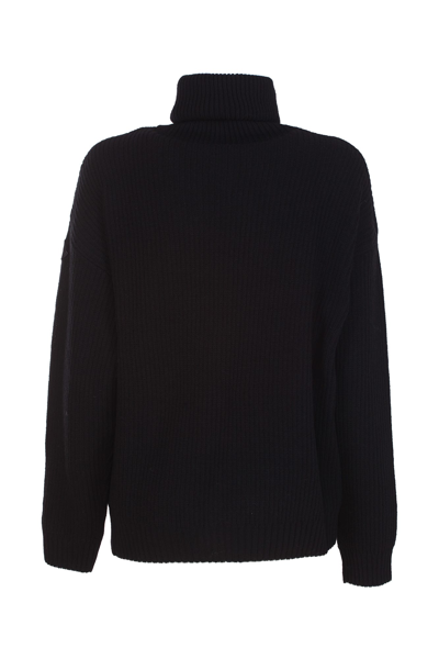 Shop Moncler Turtleneck Sweater In Nero