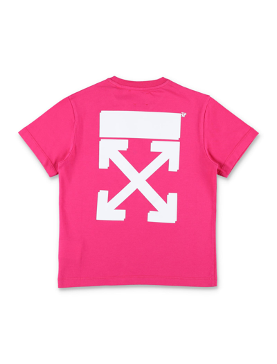 Shop Off-white Rubber Arrow T-shirt In Fuchsia