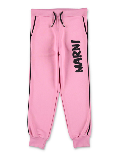 Shop Marni Logo Track Pants In Pink