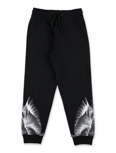 Shop Marcelo Burlon County Of Milan Icon Wings Sweatpants In Black Grey