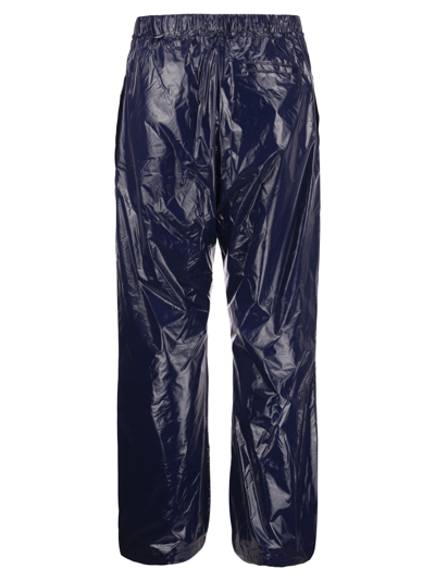 Shop Etro Nylon Drawstring Trousers In Blue