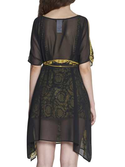Shop Versace Dress In Nero Oro