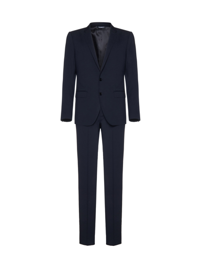 Shop Dolce & Gabbana Suit In Blu Scurissimo