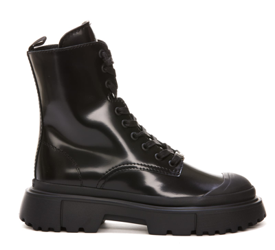 Shop Hogan H619 Ankle Boots In Black