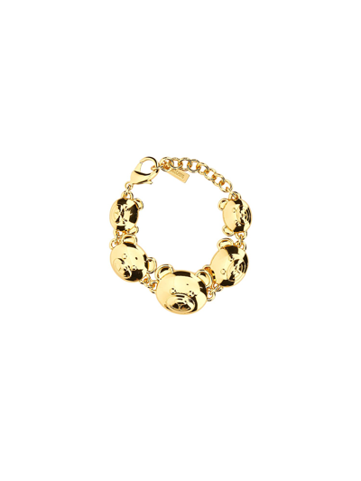 Shop Moschino Teddy Bear Bracelet In Oro