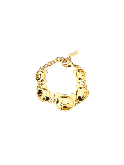 Shop Moschino Teddy Bear Bracelet In Oro