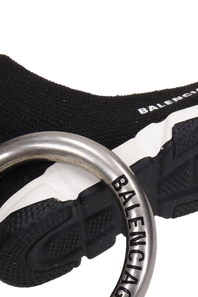 Balenciaga Spedd Keyring Keys Holder In Black Synthetic Fibers In Black