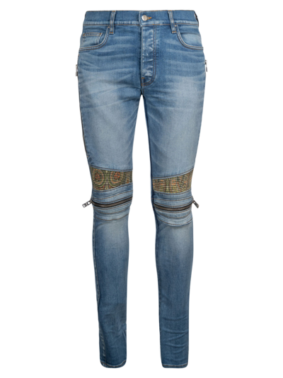 Shop Amiri Paisley Mx2 Jeans In Indigo