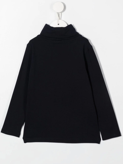 Shop Il Gufo Logo-patch Roll Neck Sweater In Blue