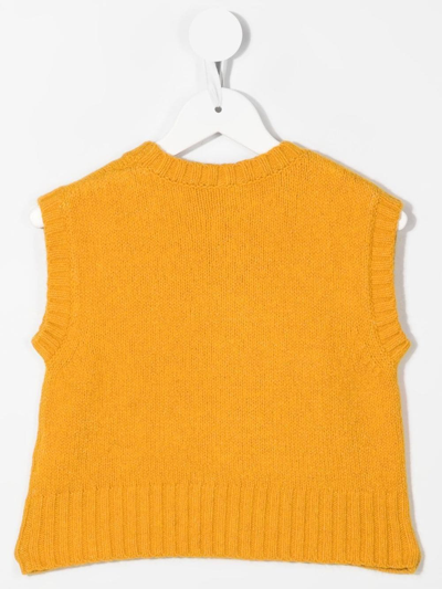Aspesi Crew-neck Knitted Top In Yellow