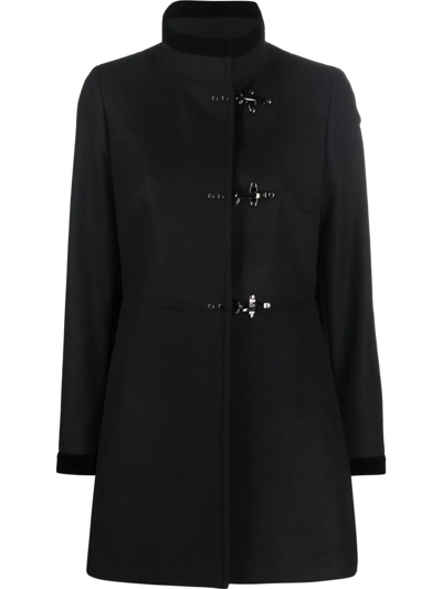 Shop Fay Three-hook Virgin Wool Coat In Black
