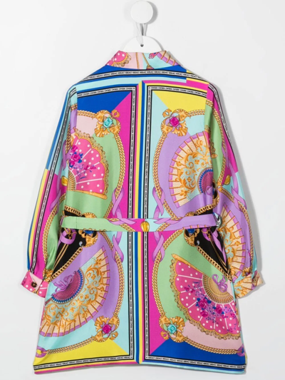 Shop Versace Baroque Print Shirt Dress In Multicolor