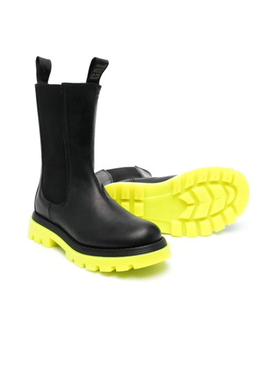 Shop Gallucci Lug-sole Chelsea Boots In Black