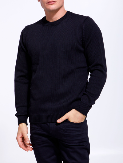 Roberto Collina Round-neck Wool Sweater In Black