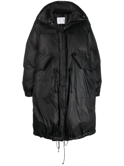 Shop Sacai Long Padded Down Jacket