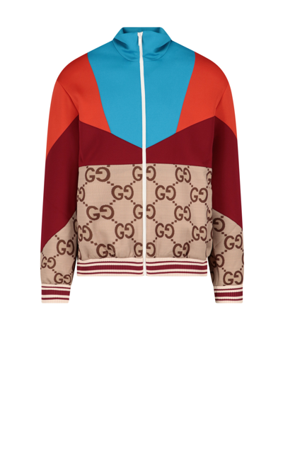 Shop Gucci Zipper Jacket In Neutrals