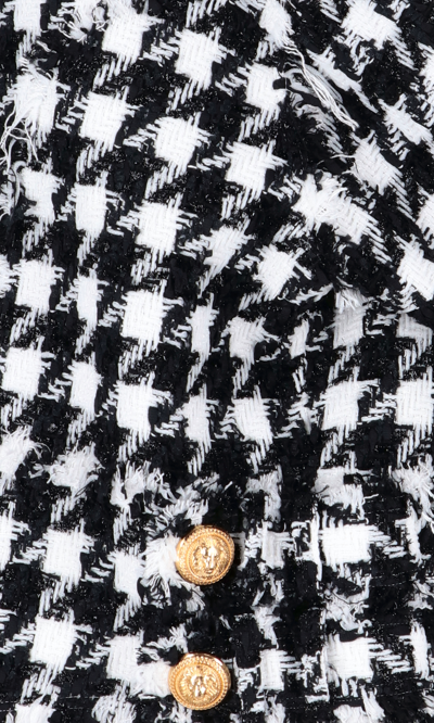 Balmain White & Black Double-breasted Jacket In Multi