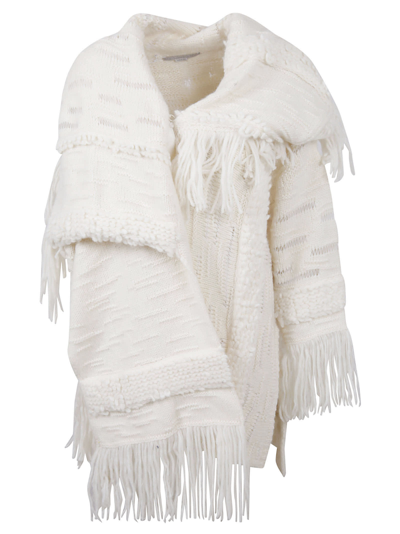 Shop Stella Mccartney Alpaca Texture Knit Coat In Natural