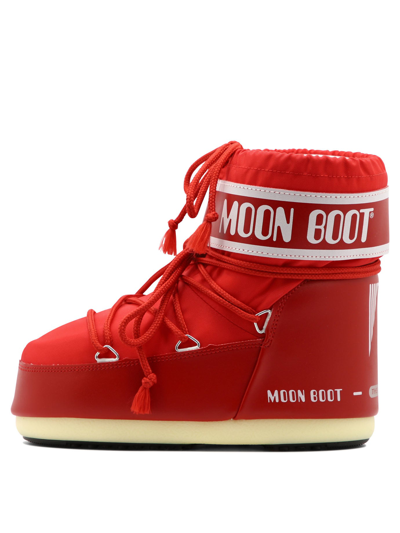 Shop Moon Boot "icon Low Nylon"  After-ski Ankle Boots In Red