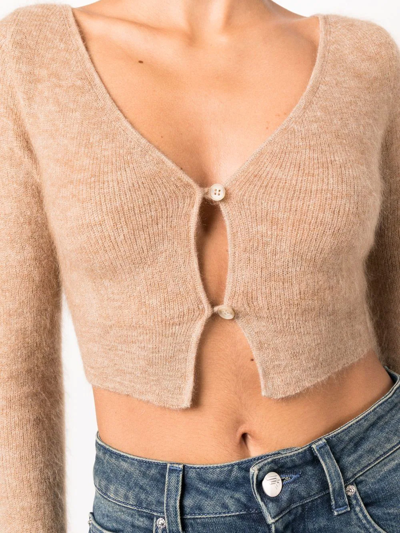 Jacquemus Brown Le Cardigan Alzou Cropped Cardigan In Braun