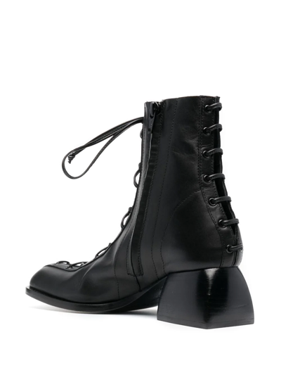 Shop Nodaleto Ankle Lace-up Fastening 55mm Boots In Schwarz