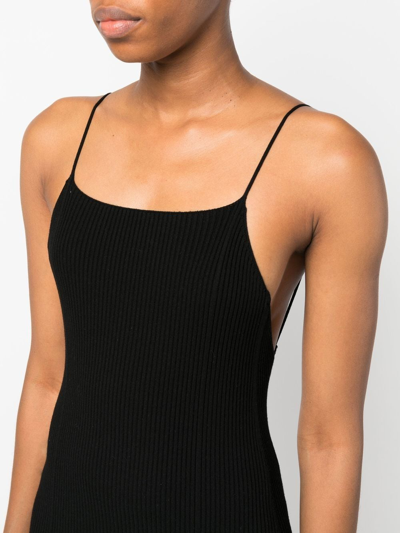 Shop Aeron Ribbed-knit Detail Midi Dress In Black