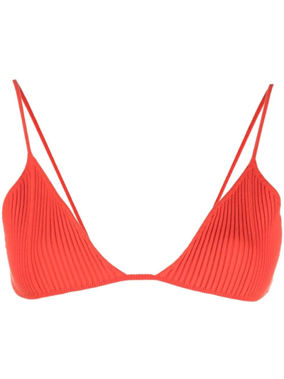 Shop Aeron Triangle-cup Knit Top In Red