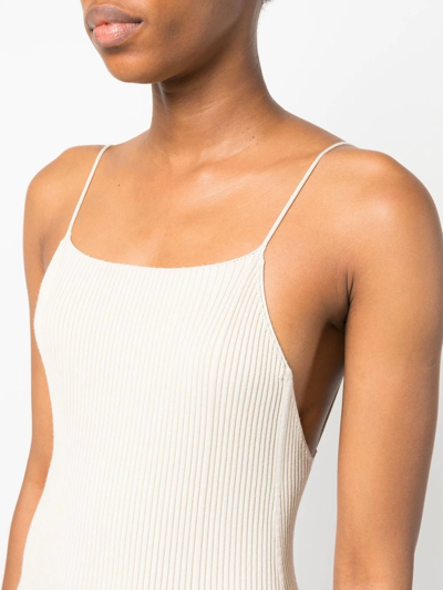 Shop Aeron Fleure Ribbed-knit Maxi Dress In Neutrals