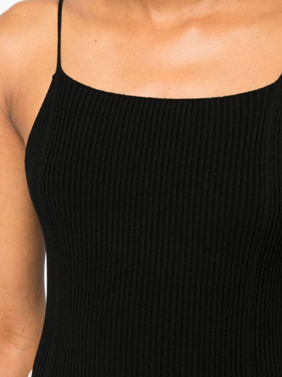 Shop Aeron Fine Ribbed-knit Body In Black