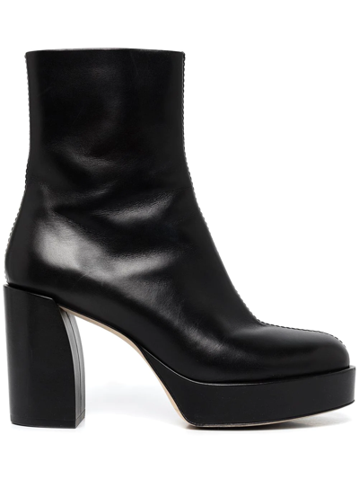 3.1 Phillip Lim Naomi Leather Platform Boots In Black