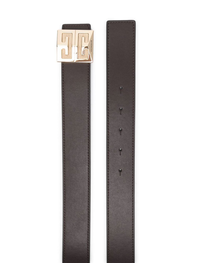 Shop Givenchy 4g Logo Buckle Belt In Brown