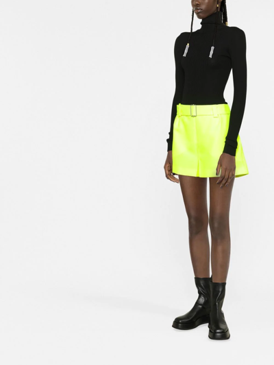 Shop Philosophy Di Lorenzo Serafini Mid-rise Belted Shorts In Gelb