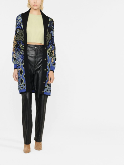 Shop Etro Pattern-embroidered Cardigan In Schwarz