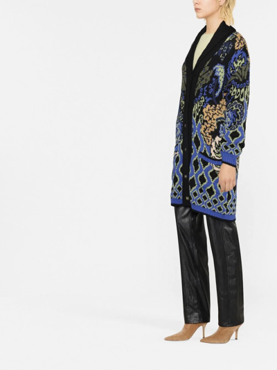 Shop Etro Pattern-embroidered Cardigan In Schwarz