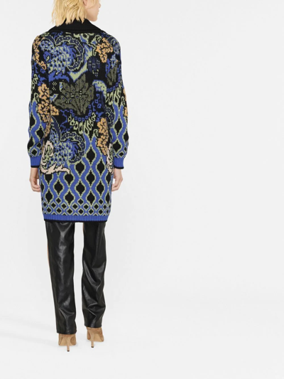 Etro Comet Paisley Pattern Coat In Wool In Schwarz