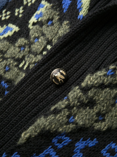 Etro Comet Paisley Pattern Coat In Wool In Schwarz